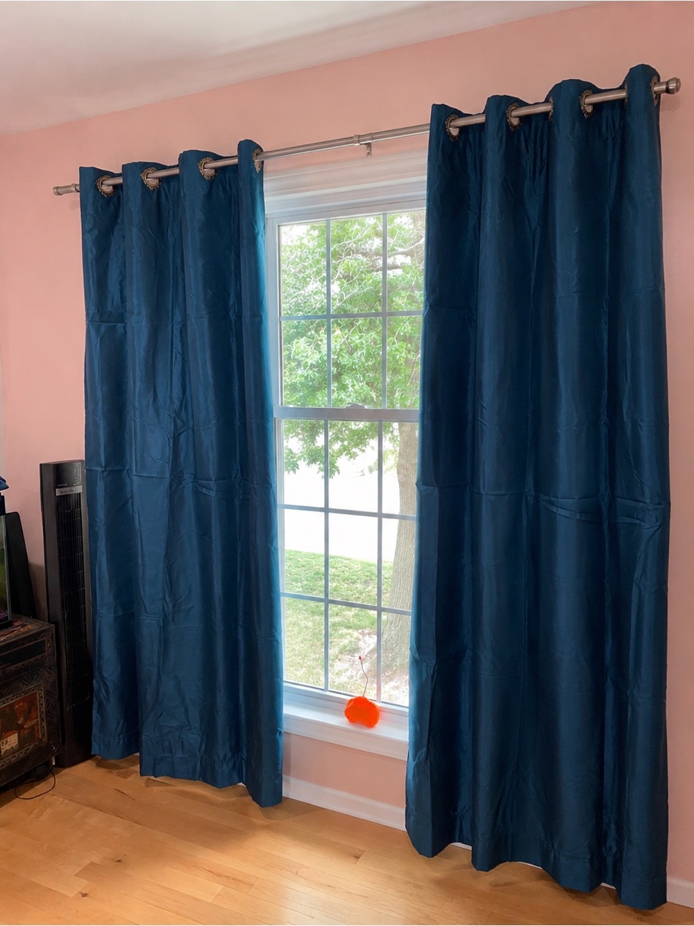 Royal Velvet Teal Grommet Curtain Panels - Set of 2